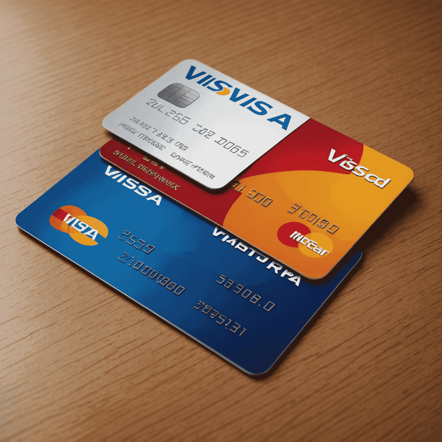 Diverses cartes bancaires: Visa, Mastercard, American Express