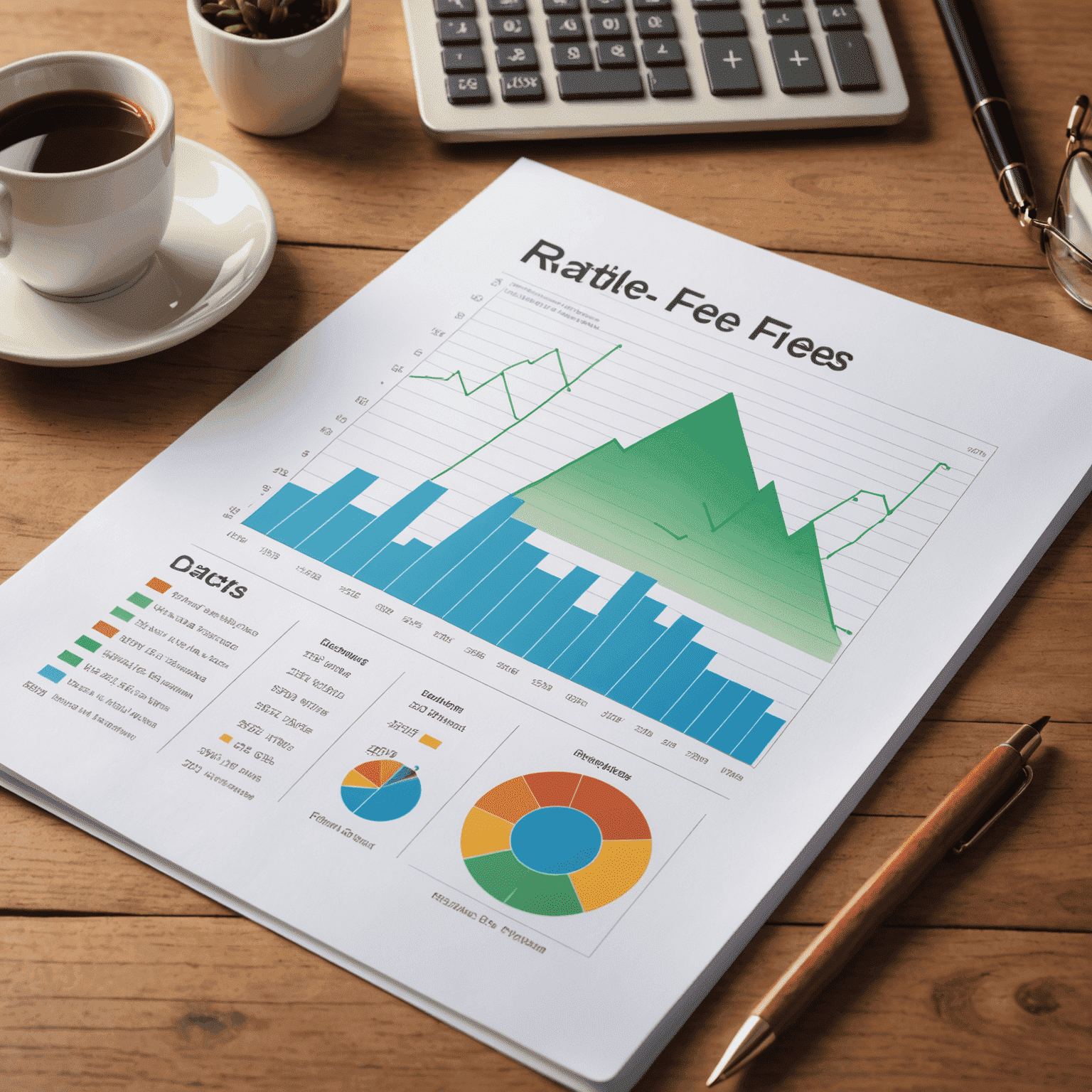 Image illustrant des tarifs et des frais avec des graphiques et des symboles monétaires