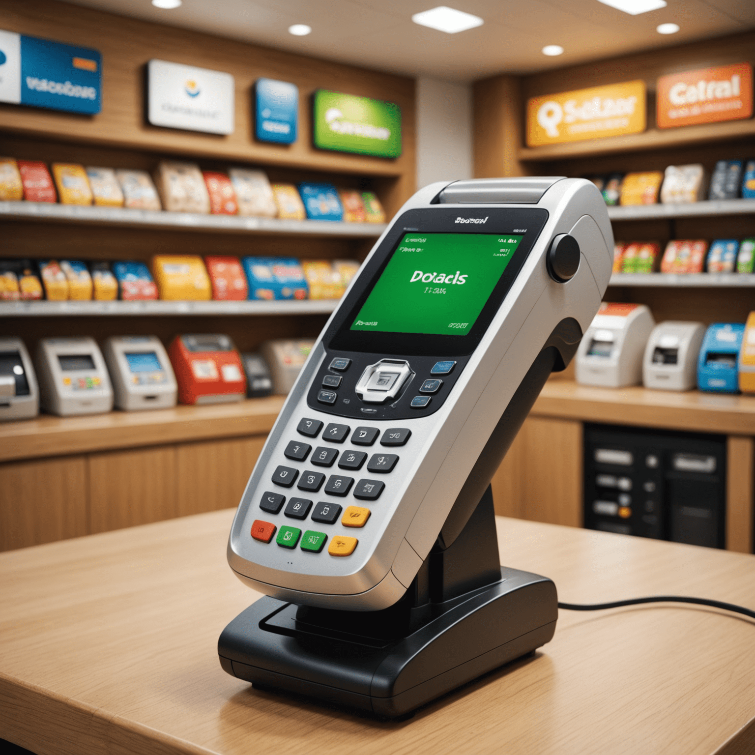 Terminal de paiement dans un magasin pour recharge mobile