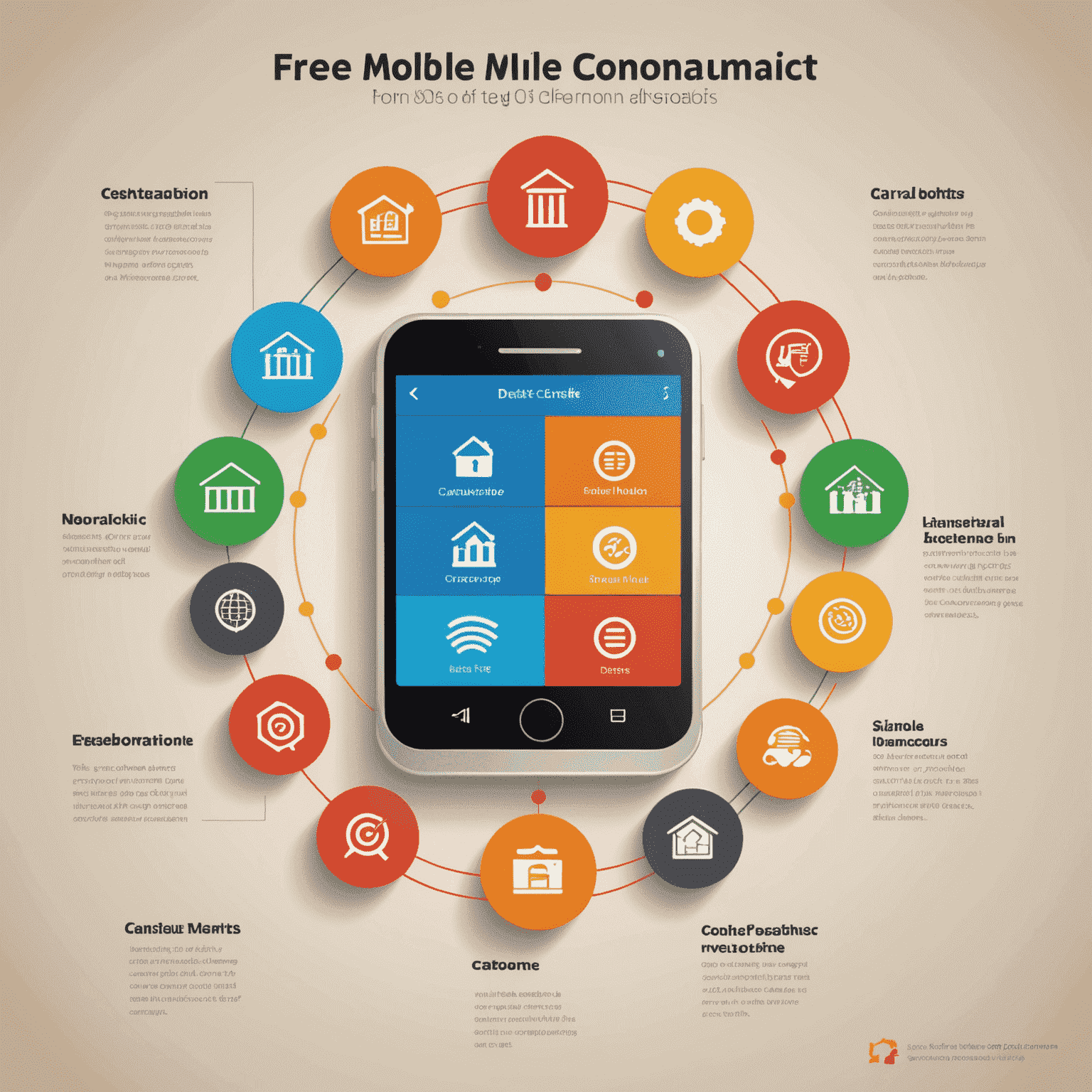 Infographie montrant les avantages cumulés de Free Mobile avec des icônes de pièces, de data et le logo Free